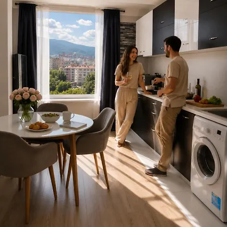 Lägenhet Rose South Park - Free Public Parking, Mountain View, Self Check-in, Near Metro, Stores, Family-friendly Sofia